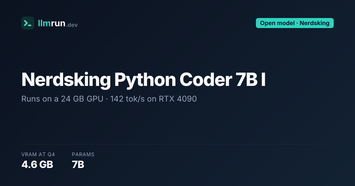 Nerdsking Python Coder 7B I — Hardware Requirements & Compatibility ...